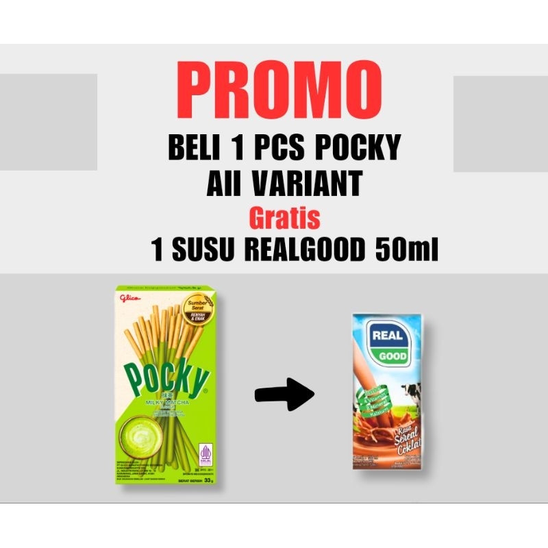 

PROMO !!! BELI 1 PCS POCKY All Variant GRATIS 1 Susu Realgood 50ml