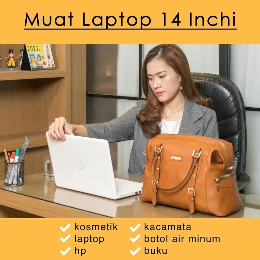 Fahira Bag,Tas  kerja Wanita, muat LAPTOP 14inch. Tas ELEGAN.