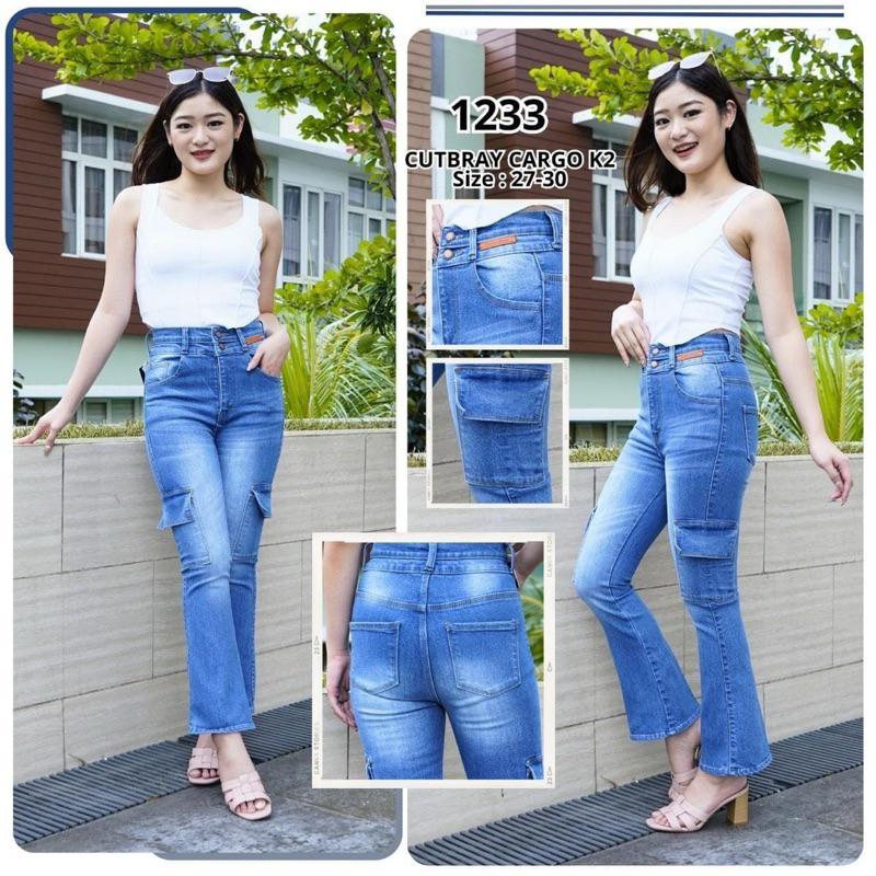 CCJEANS - CELANA JEANS CUTBRAY 7per9 MODEL KAKI BELAH SILANG RAWIS RUMBAY WANITA - Premium Quality