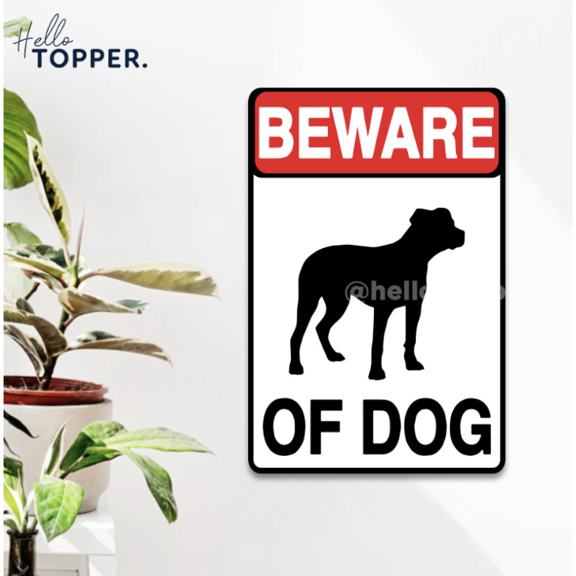 Sign Akrilik Beware of The Dog Awas Anjing Galak Papan Acrylic