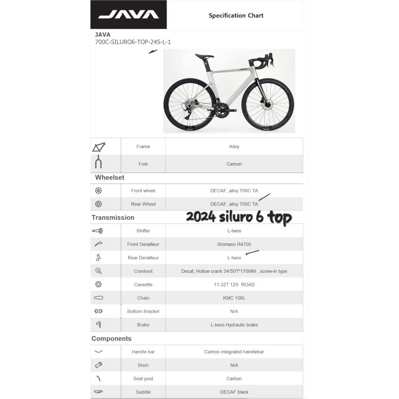 Sepeda Road Java Siluro 6 Top