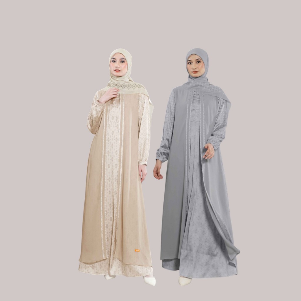 GAMIS TERBARU NIBRAS LUNA CREAM GREY GAMIS WANITA DEWASA POLOS BUSUI KONDANGAN LEBARAN WARNA ABU MUD