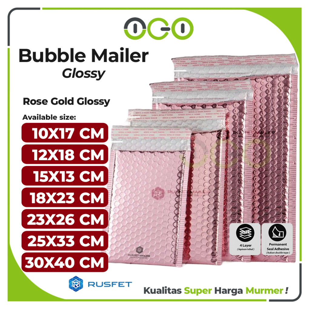 Amplop Packing Bubble Mailer Pink Rosegold Harga Ecer Satuan / Envelope Security Bag Mailer Rusfet