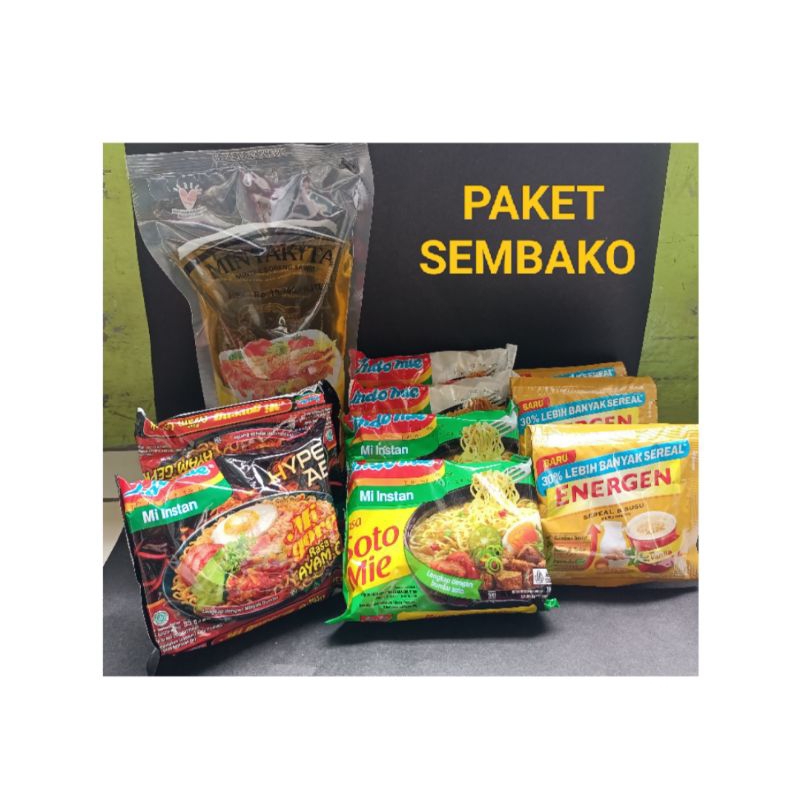 

PAKET SEMBAKO MINYAK,INDOMIE,ENERGEN
