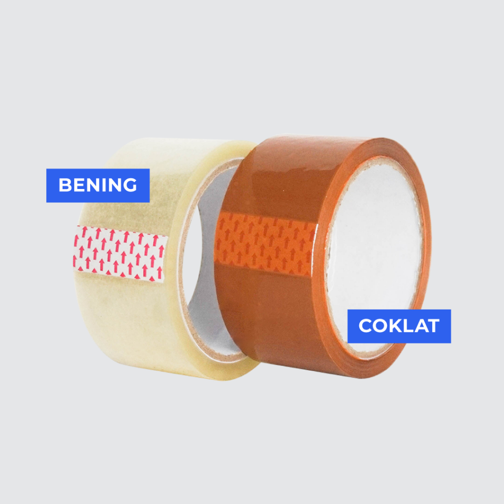 

gk Lakban Bening / Cokelat 45mm x 60 Yard 1 Slop Isi 6 Pcs/Roll OPP Tape 2 Inch 60Y Lakban Murah