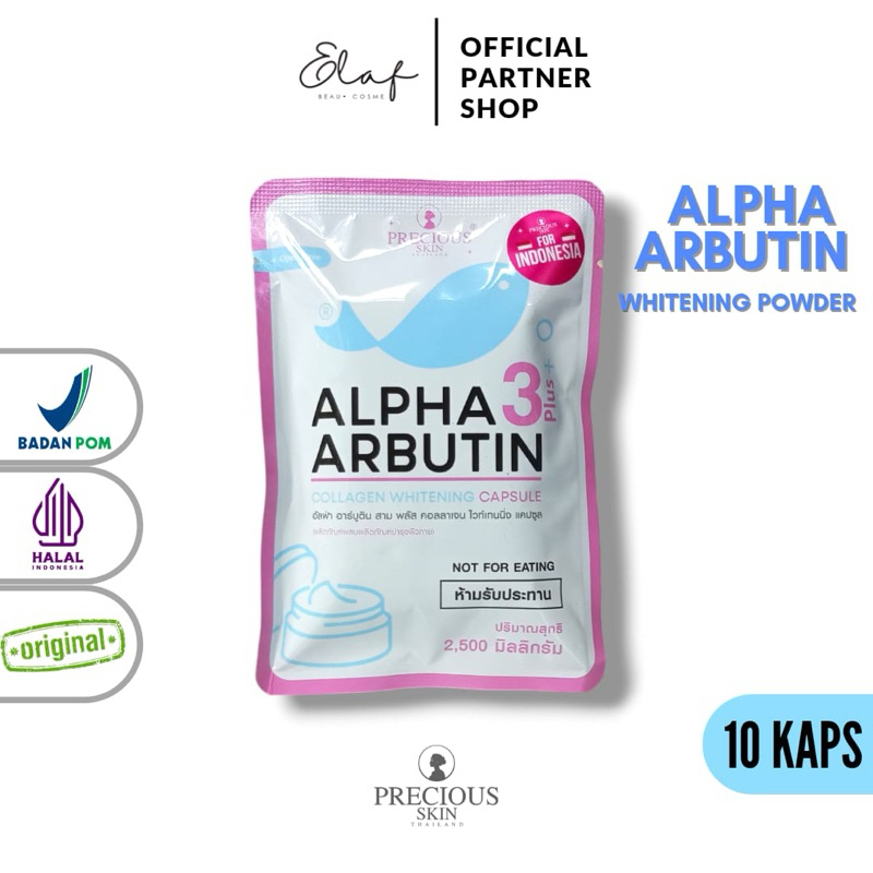 ALPHA ARBUTIN 3 PLUS COLLAGEN POWDER WHITENING KAPSUL BUBUK CAMPURAN LOTION BIBIT PEMUTIH ORIGINAL P