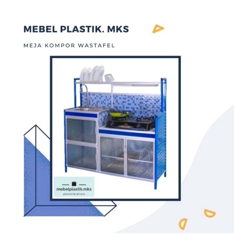 Meja Kompor Wastafel / Meja Kompor 3 Pintu Kaca Cahaya Timur Rak Serbaguna Rak Piring