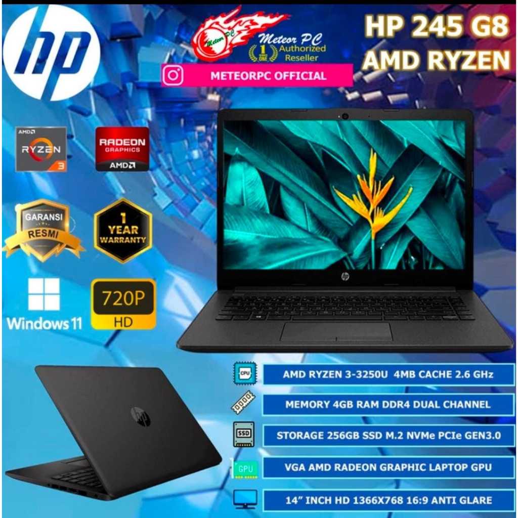HP 245 G8 Black Ryzen 3 5300U 4GB SSD 256GB WIN ORI