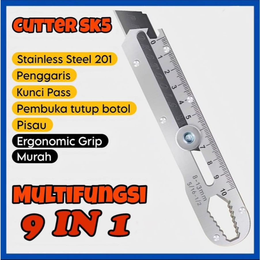 

Pisau Cutter Besar 9 in 1 Stainless Steel