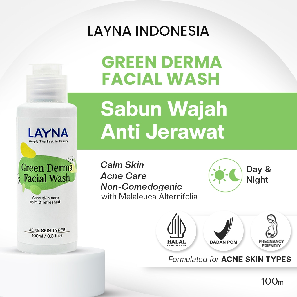 Layna Tea Tree Facial Wash Acne Original BPOM | Sabun Untuk Jerawat