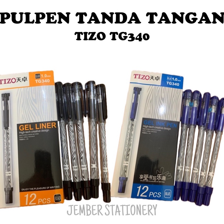 

KODE W36T 12pcs Pulpen Tizo TG34 1 MM Pen Tanda Tangan