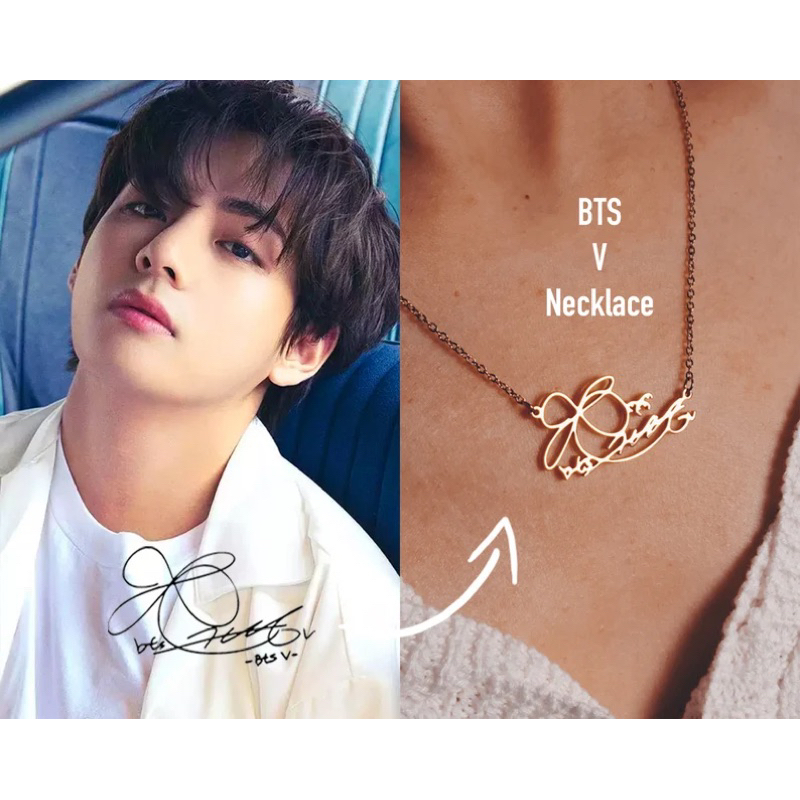 Kalung BTS V Taehyung Signature Necklace - bts Kim Tae hyung Necklace BTS Merch - BTS Jewelry - K Po