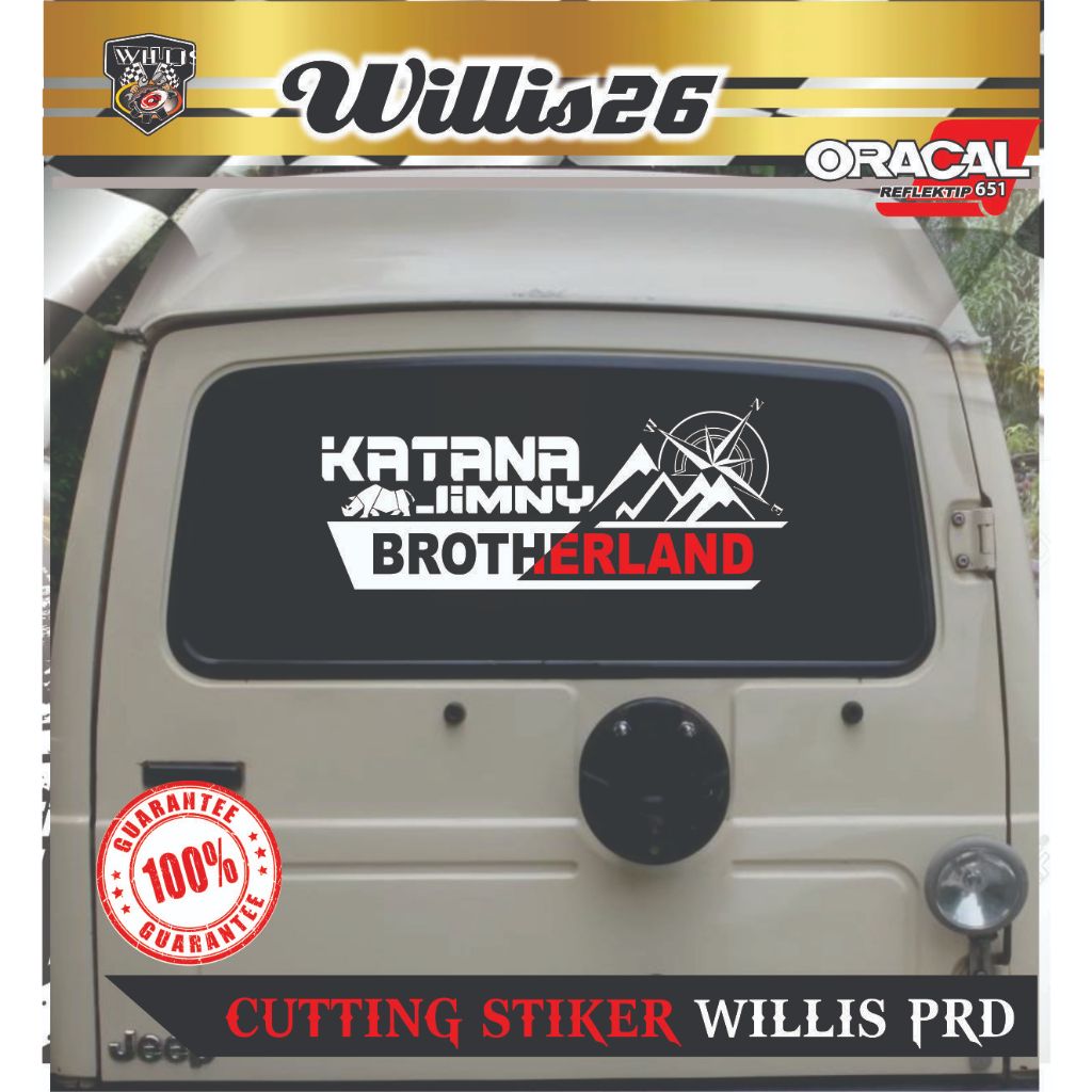 STIKER Kaca MOBIL BADAK Jeep Katana Jimny BROTHERLAND