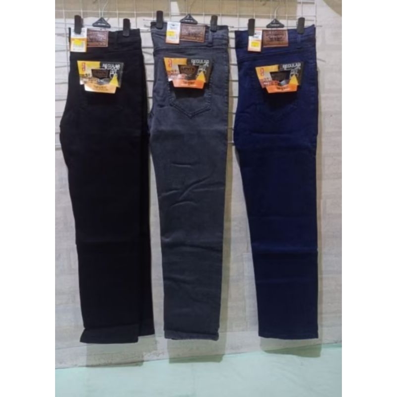 Celana Jeans Panjang Pria Standart Reguler Fit/Bahan Soft Jeans Adem Tebal melar