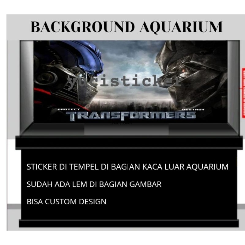 Background aquarium/Sticker background aquarium tema Transformers