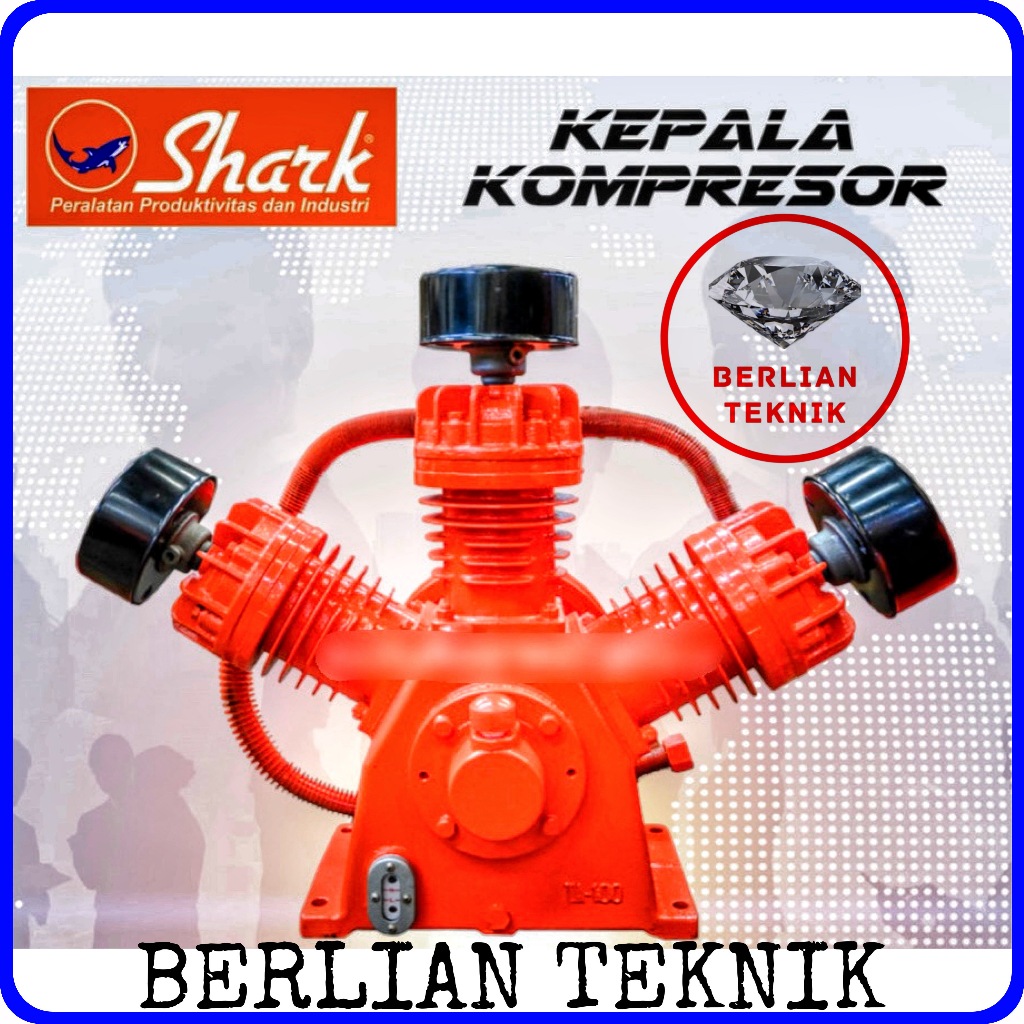 Kepala Kompresor Angin Shark 15 HP Bare Head Compressor Unloading