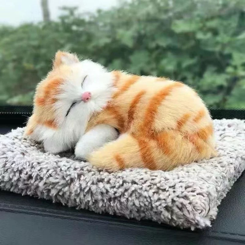 BONEKA KUCING TIDUR HIASAN DI MOBIL ATAU RUANGAN 18CM