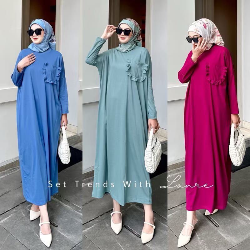NEW DEALS Mila Batwing Dress Bahan Kaos Cotton Combed 24s Gamis jumbo Murah Grosir Dress Lucu Rempel