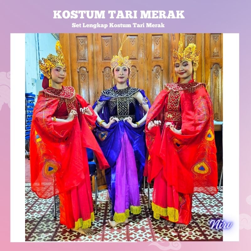 KOSTUM TARI MERAK/BAJU TARI MERAK/PAKAIAN TARI MERAK/SET KOSTUM MERAK