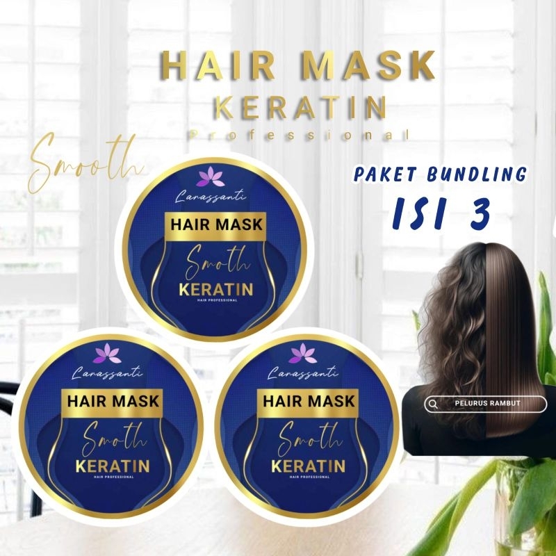 HAIR MASK KERATINE SMOOTH ANAK/DEWASA PAKET 3PCS BPOM