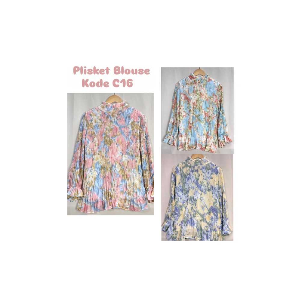 Blouse Plisket Premium | Blouse Ceruty Plisket | Baju Plisket Wanita | Atasan Premium