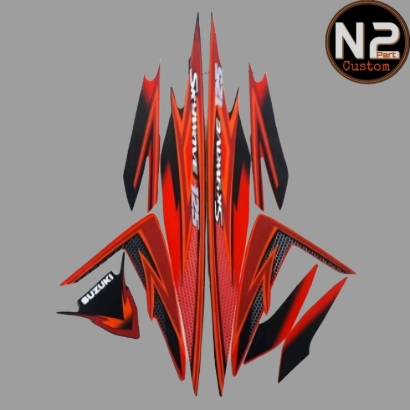 Striping Stiker Polet Suzuki SKYWAVE 125 2008 2009 Hitam Sticker List Body Skywave 125 hitam