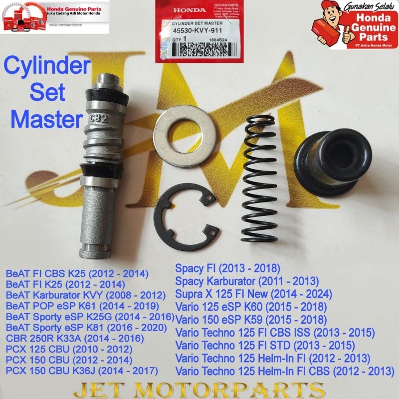 45530KVY911 Master rem kit cylinder set master vario 110 f1 vario old beat f1 beat old ori honda ahm