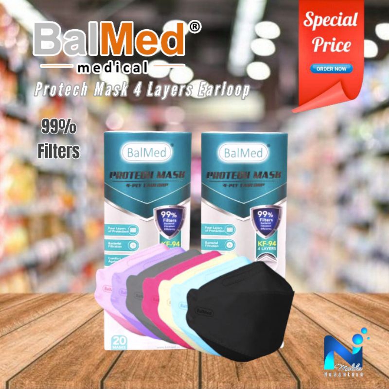 BALMED KF94 Earloop BFE 99.77% Masker Medis Original KF 94 Balmed isi 20 Pcs