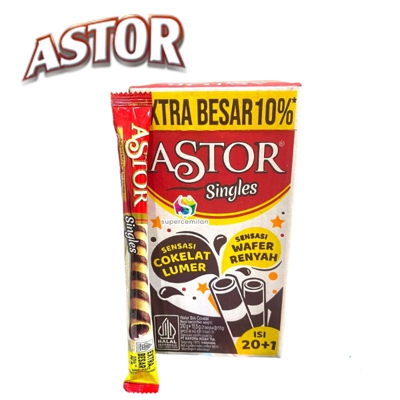 

Astor Singles Wafer Stik Cokelat 1 Box isi 20