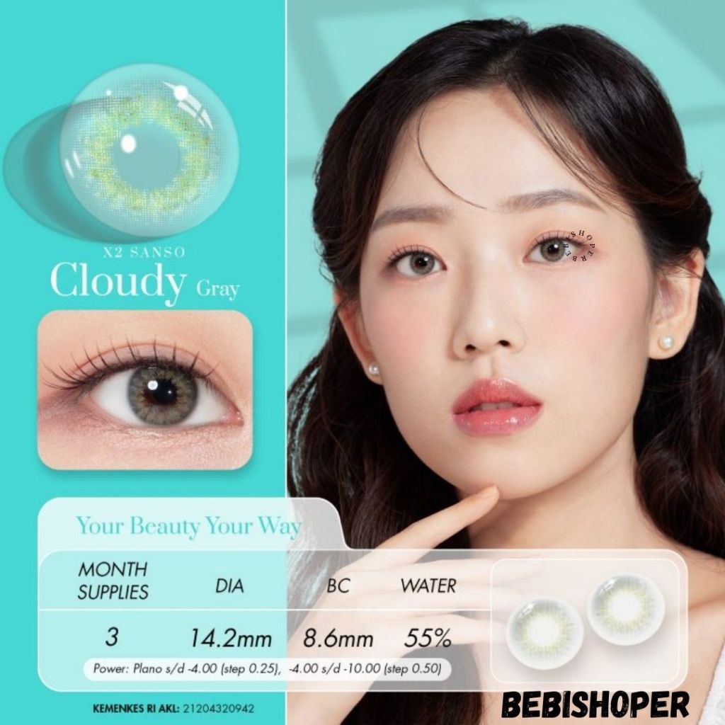 COD Softlens NEW X2 SANSO TOSCA 14.2MM Softlens Natural Korea , Softlens Normal , Softlens Brown Min