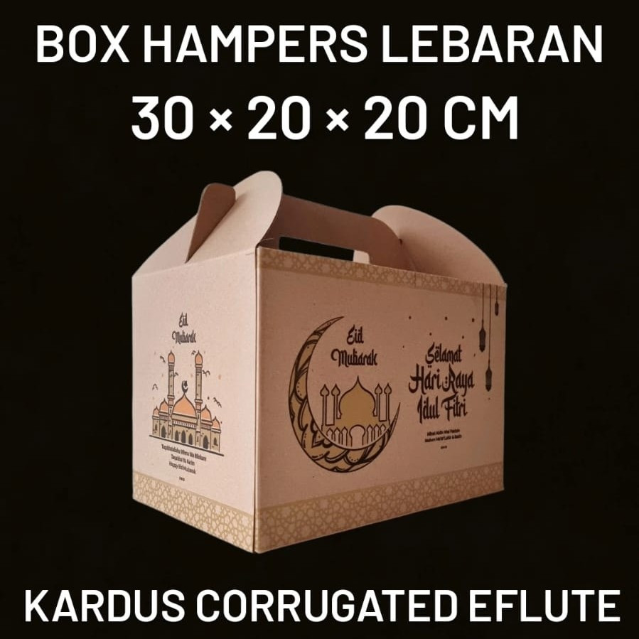

5 Pcs Gable Box Hampers Parcel Lebaran Motif Idul Fitri Ukuran 30 x 20 x 20cm