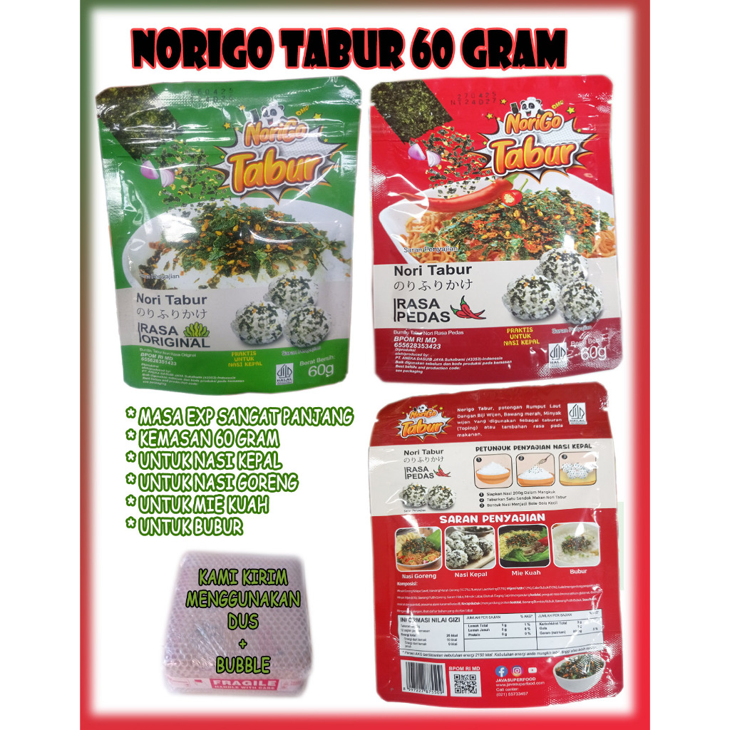 

NoriGo Nori Tabur Rumput Laut Panggang Kemasan 60 gram