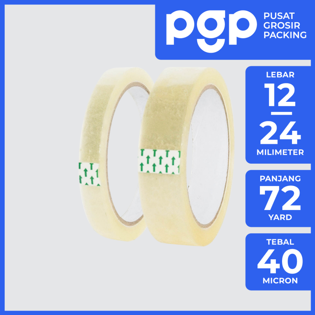 

Isolasi Bening 12-24mm x 72 Yard | 1 Slop Isi 6-12 Pcs/Roll | Isolasi Murah Berkualitas