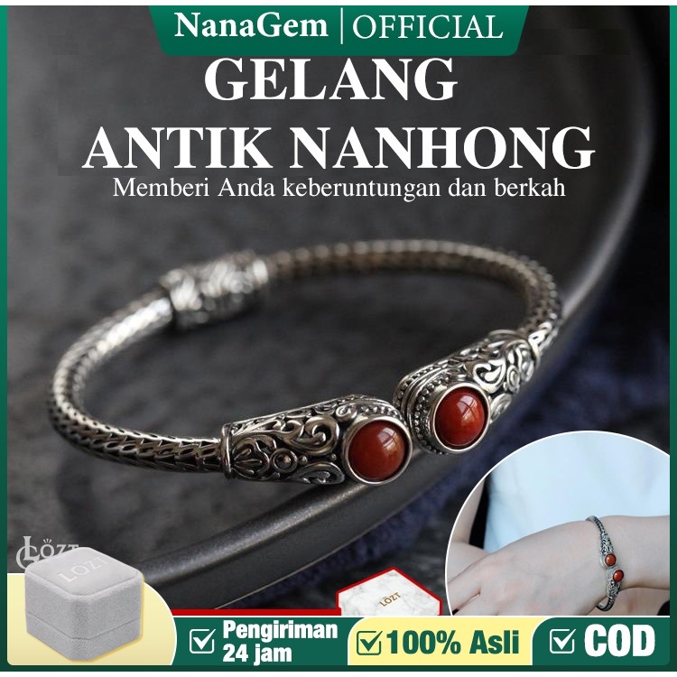 【HOT Promo】Gelang Vintage South Red Perak Wanita Pria  Gelang titanium anti karat Anti Karat Totem G