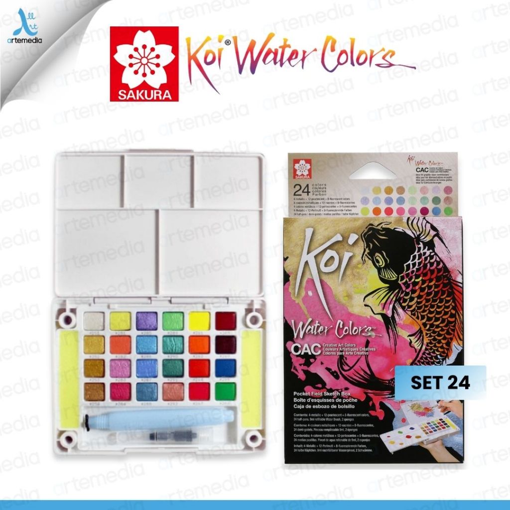 

Sakura Koi Watercolor 24 CAC Metallic Pocket Field Sketch Box