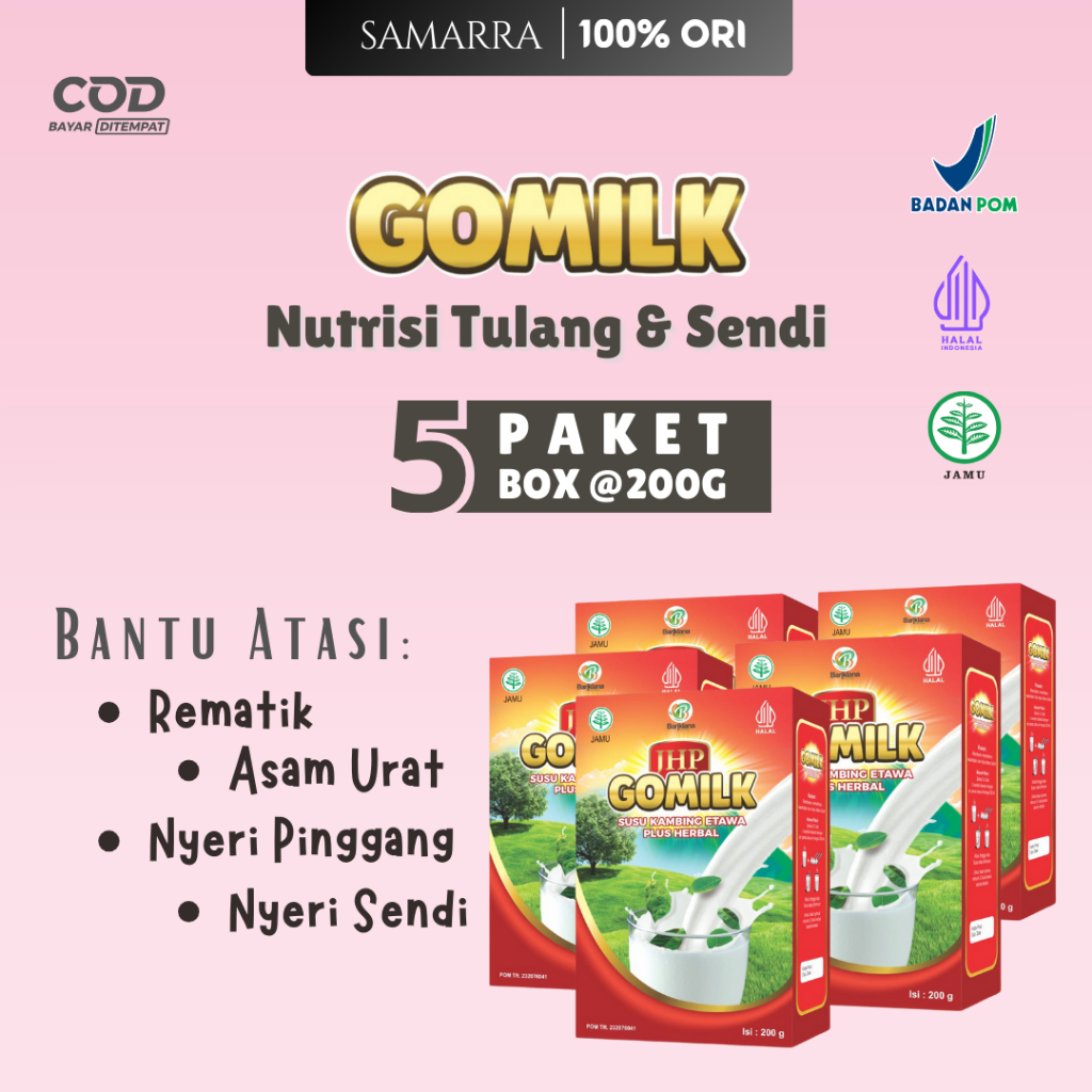 

5 Box Gomilk Susu Kambing Etawa Murni untuk Nutrisi Tulang Kuat dan Sendi Sehat