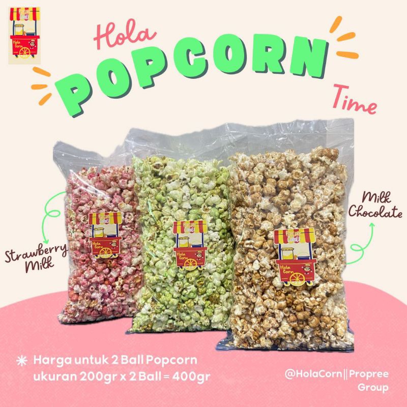 

Popcorn Snack Bundle 2 Ball x 200gr = 400gr by HolaCorn