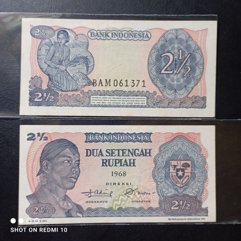 uang kertas kuno 2½ seri sudirman tahun 1968