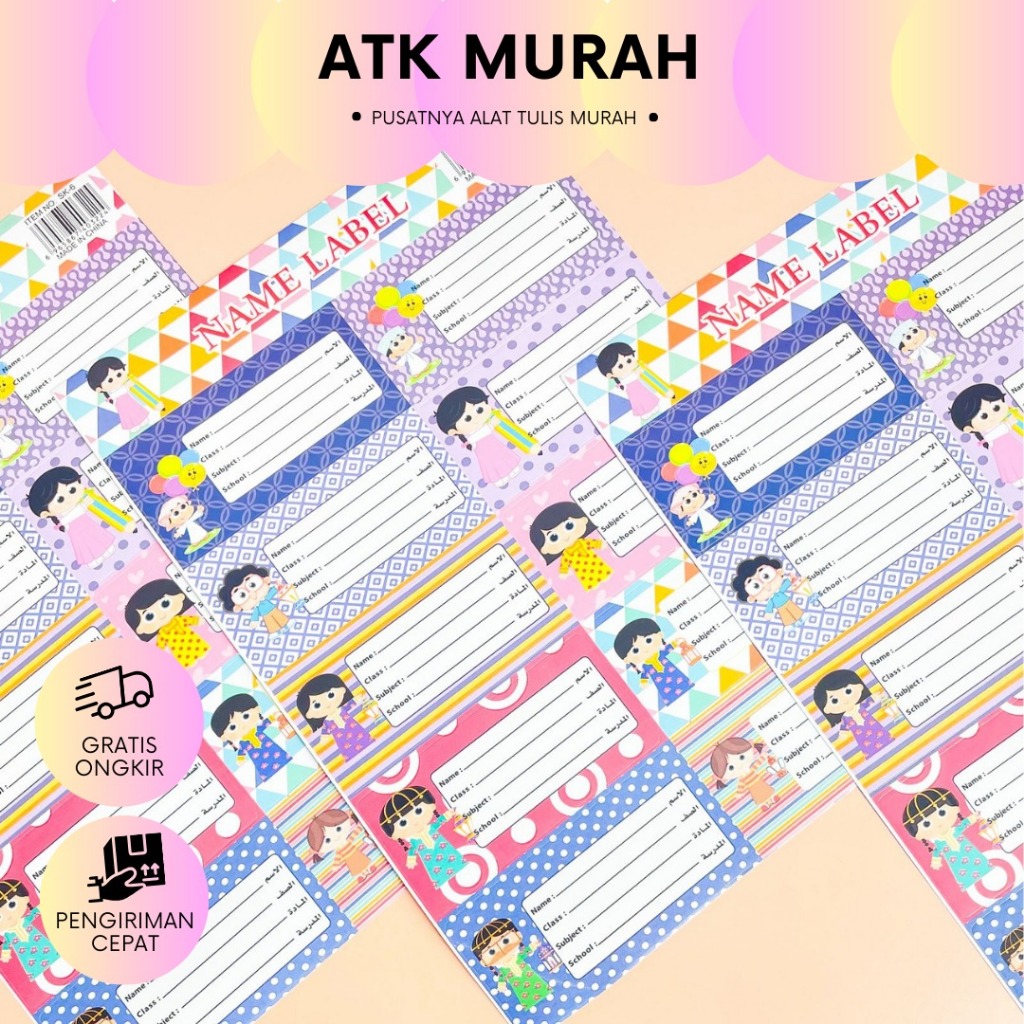 

LABEL NAMA INGGRIS ARAB 1 SET ISI 10 LEMBAR STIKER NAMA ANAK WATERPROOF KODE SK-6 MN-1159