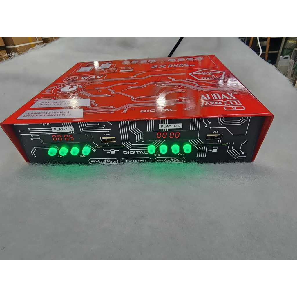 Audax AXM 11 Versi 5 Amplifier Walet Merah, Anti Petir dan Deteksi Konslet