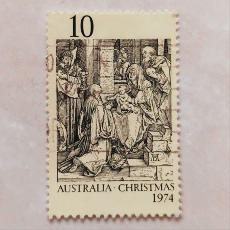 

(AD) Perangko Australia 1974 Christmas 1974 - Adoration by Albrecht Dürer 10 cent Used