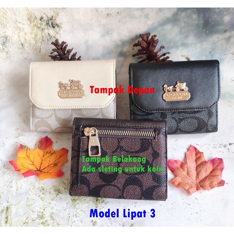 KODE O72L DOMPET LIPAT Coach Mini  COCO SIGNATURE Lipat 3 With Box PaperBag