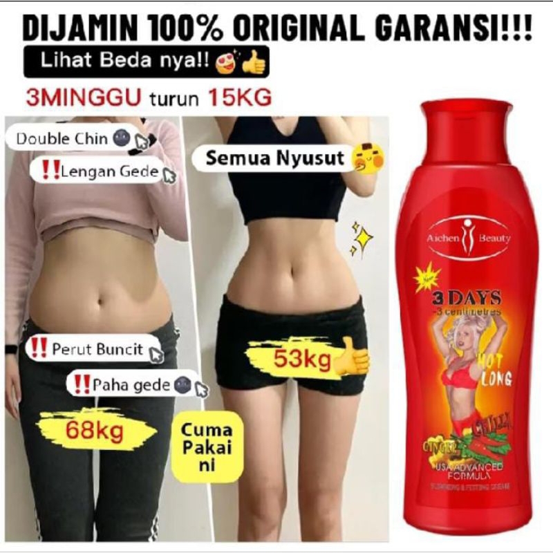 Pelangsing Perut Buncit Efektif Ampuh Aman Bakar Lemak Cream Hot Slimming Gel Chili pembakar penurun
