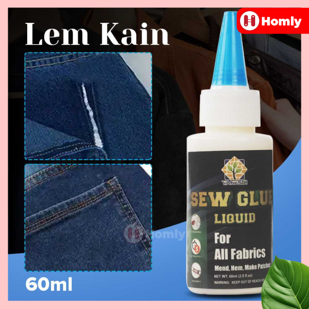 

Homly-YAHESDI Cairan Liquid Lem Perekat Kain Kulit Sew Glue 60ml