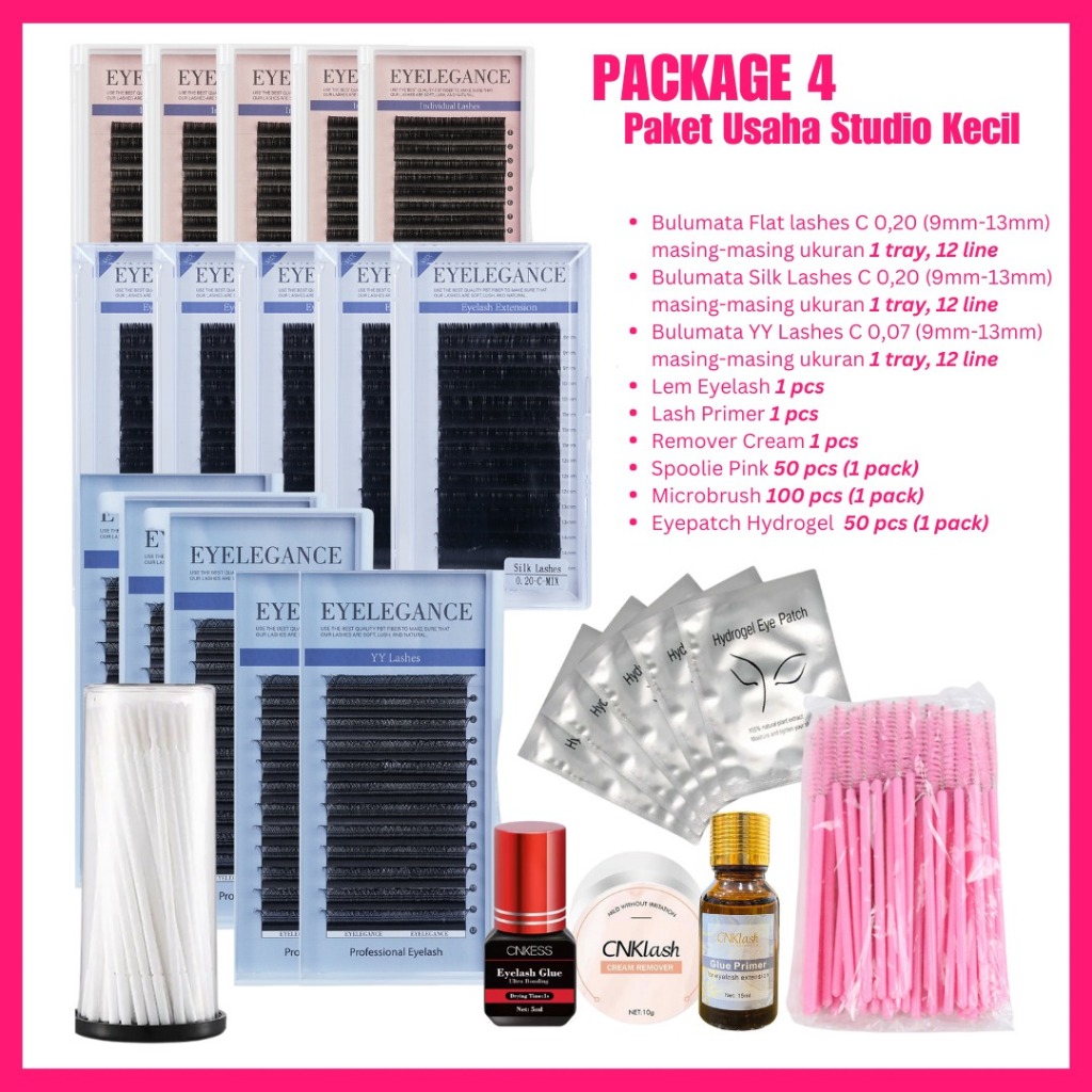 Paket Set Eyelash Extension Untuk Usaha Promo | Bulumata Super Lembut Lem Tidak Perih