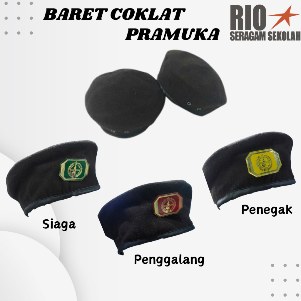 BARET STANDAR POLRI BARET PRAMUKA PENEGAK PEMBINA PRAMUKA TOPI PRAMUKA LAKI2 BARET PENEGAK