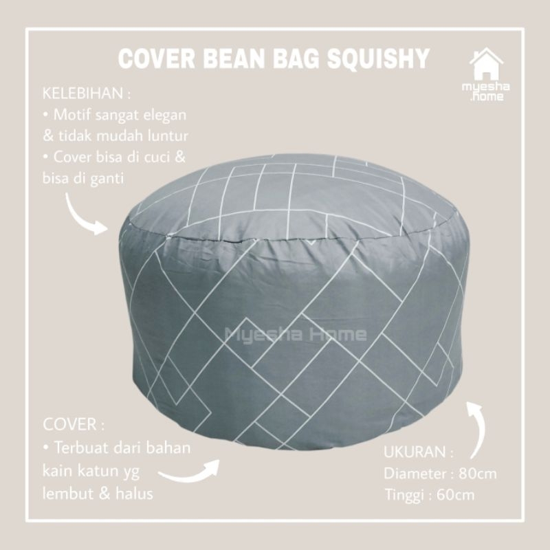 Cover Sofa Bean Bag Squishy / Sarung Sofa Bean Bag Bulat CBS57