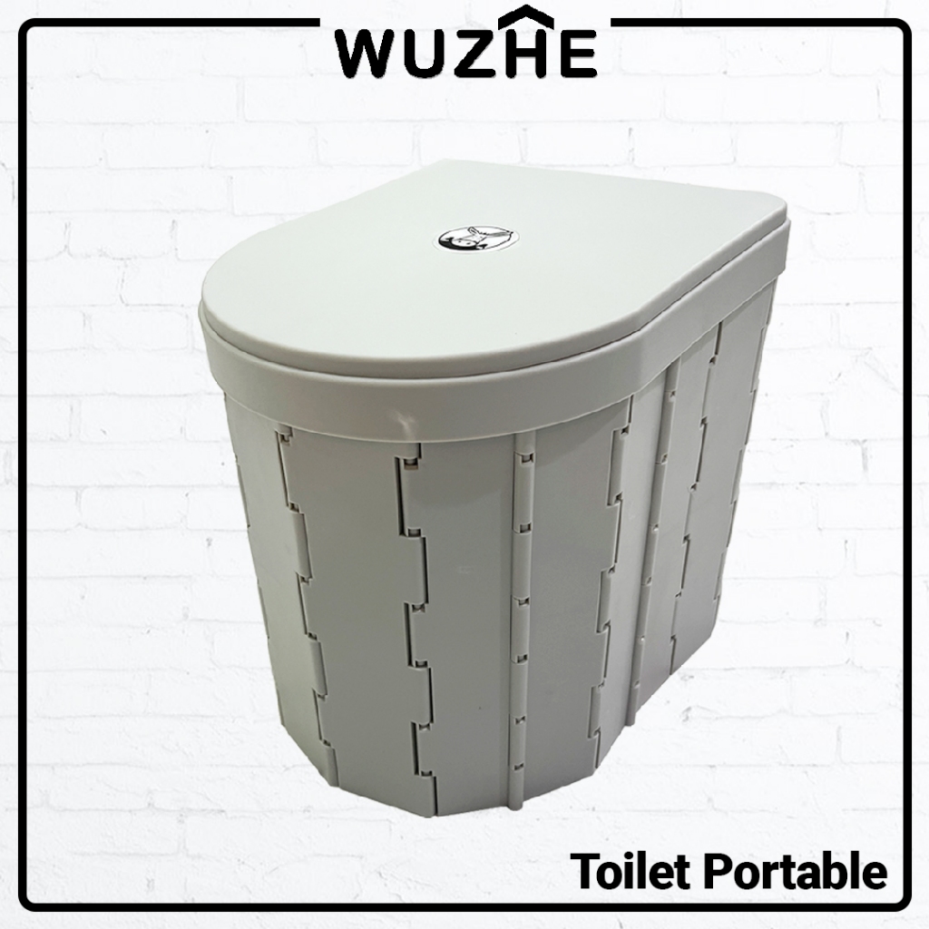 WUZHE Portable Toilet for Camping Toilet Lipat dengan Tutup, Toilet Mobil Portable