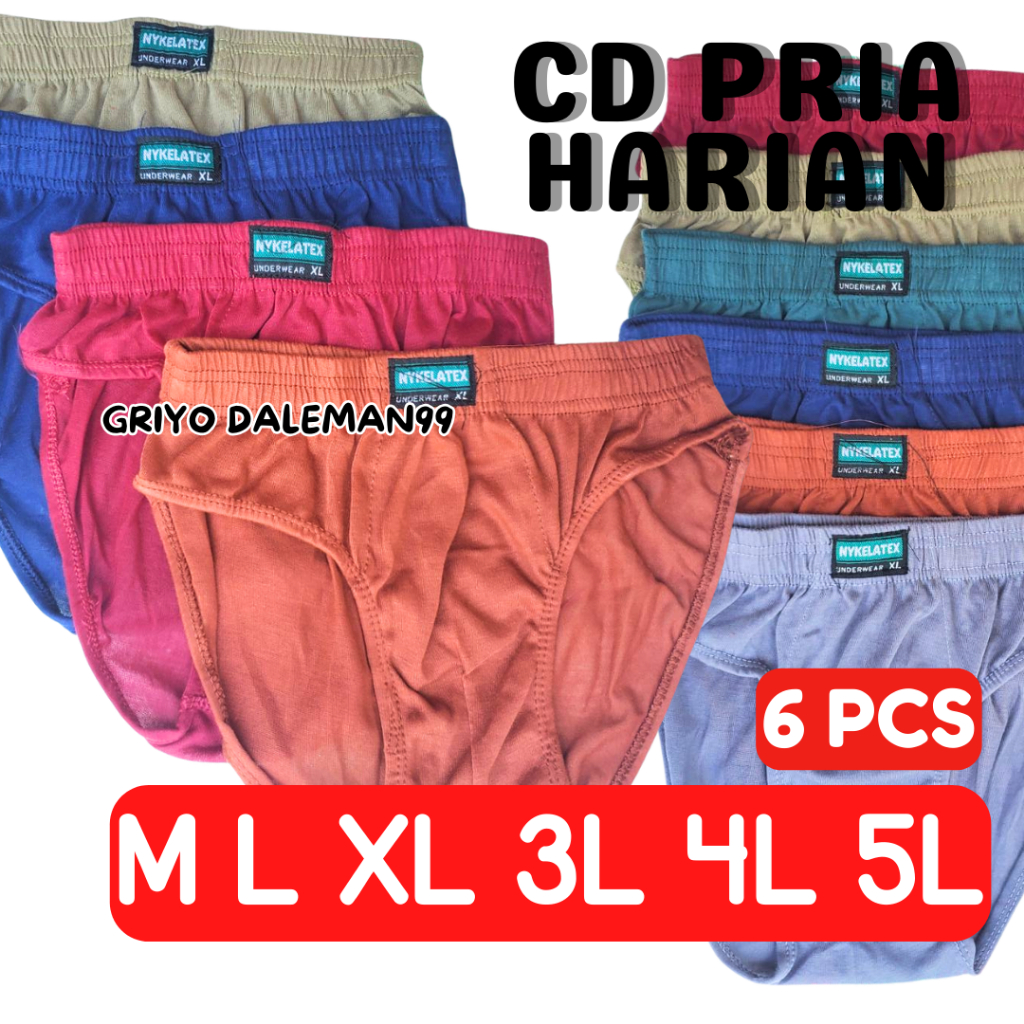 GROSIR 6 PCS CELANA DALAM COWOK CD PRIA KARET KECIL MURAH HARIAN GRIYO DALEMAN99