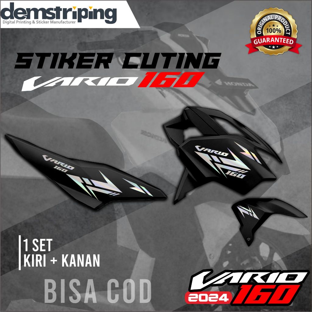 Stiker cuting vario 160 HOLOGRAM , stiker body motor vario 160 simple dan elegan , terlaris